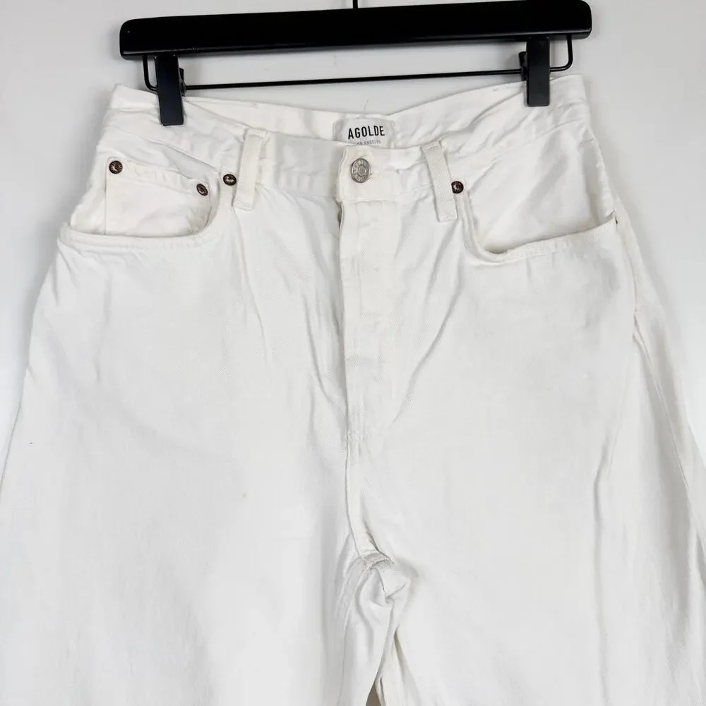 AGOLDE Baggy Low Slung Jeans Women White 28L $238 - 27 27W